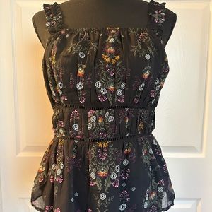 Black ruffle strap cami